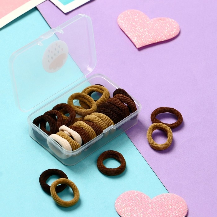 Резинка для волос  Резинка для волос "Махрушка фруктики" (набор 25 шт) 1,5 см, коричневый