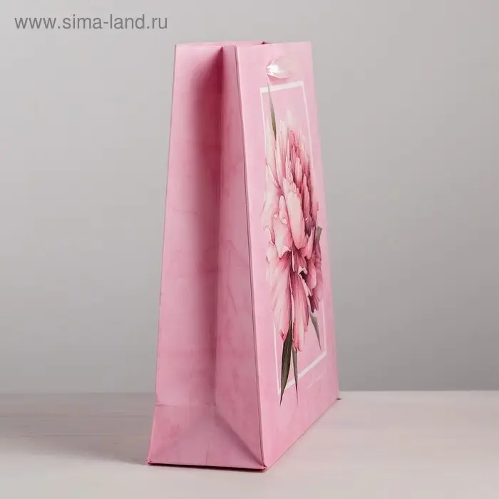 Пакет подарочный ламинированный, упаковка, &laquo;Пион&raquo;, S 12 х 15 х 5.5 см