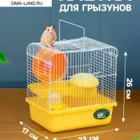 Клетка для грызунов &laquo;Пижон&raquo;, 23&times;17&times;26 см, эмаль, жёлтая