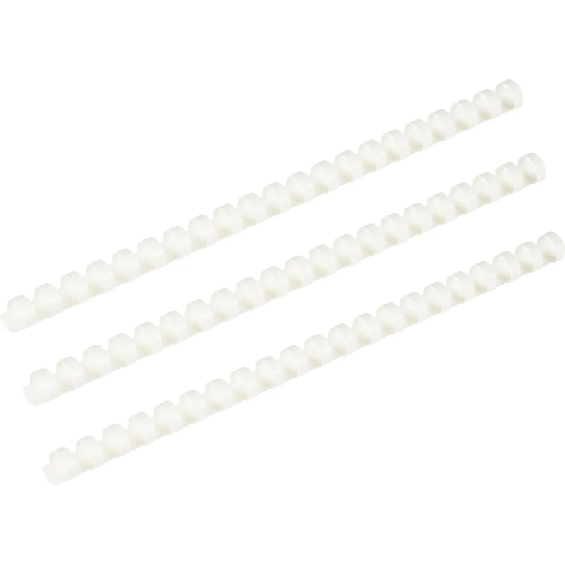 Пружины для переплета пластиковые 21 кольцо, 10 мм, (белые), 100 шт./уп