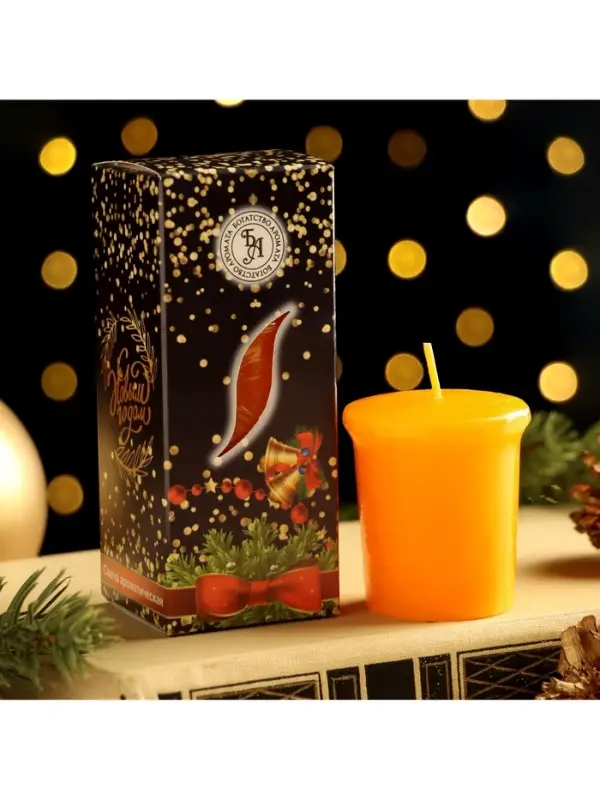 Свеча ароматическая &laquo;Волшебства в Новом году&raquo;, апельсин, 4&times;6 см, в коробке