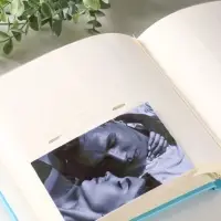 Фотоальбом 200 фото 10X15см, "Малыш", голубой,бум.карм.с мемо, книжн. пер-т