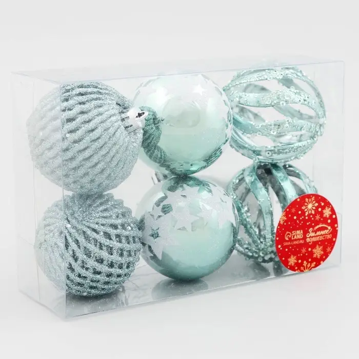 Ёлочные шары &laquo;Эстер&raquo;, d=6 см, набор 6 шт., зелёные
