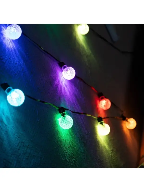 Умная гирлянда &laquo;Нить&raquo; 6 м с насадками &laquo;Калейдоскоп&raquo;, IP20, тёмная нить, 20 LED, свечение RGB, USB