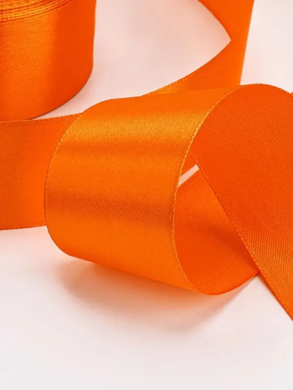 Лента атласная, 40 мм, 23&plusmn;1 м, ярко-оранжевая №25