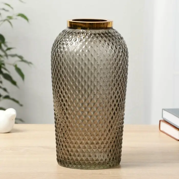 Ваза для цветов &laquo;Киркинес&raquo;, 2.5 л, d=8.5 см, 26&times;13 см, стекло, дымчатый