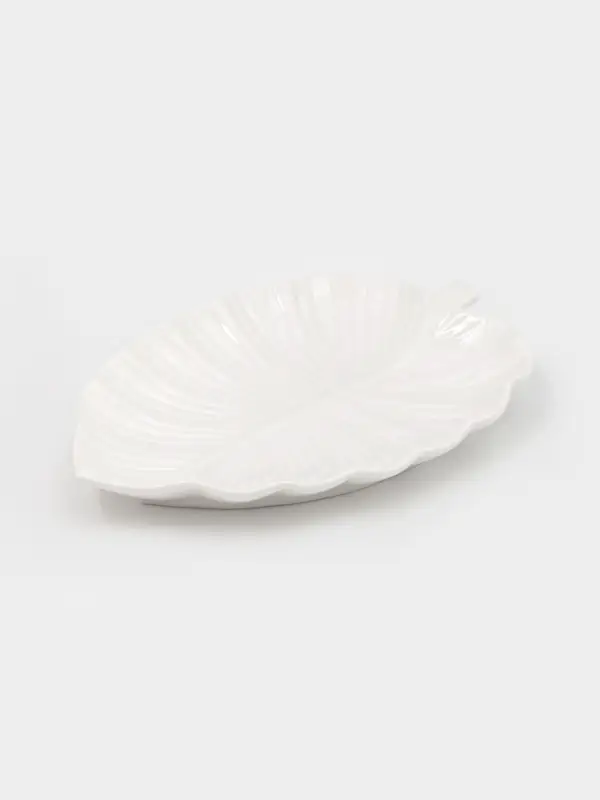 Блюдо Magistro &laquo;Лист Бланш&raquo;, 31&times;22&times;3.5 см, фарфор, белое