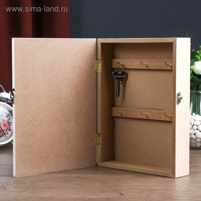 Ключница дерево 6 крючков Ключница дерево 6 крючков "Велосипед с цветами" 26х19,5х5,5 см