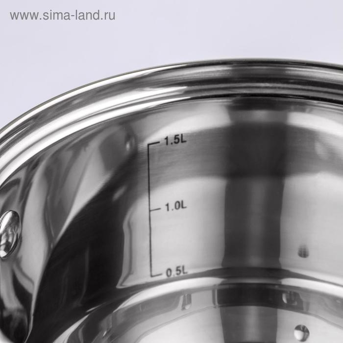 Набор кастрюль «Элис», 3 предмета: 1,8 л, 2,5 л, 3,5 л, стеклянные крышки, индукция Набор кастрюль «Элис», 3 предмета: 1,8 л, 2,5 л, 3,5 л, стеклянные крышки, индукция