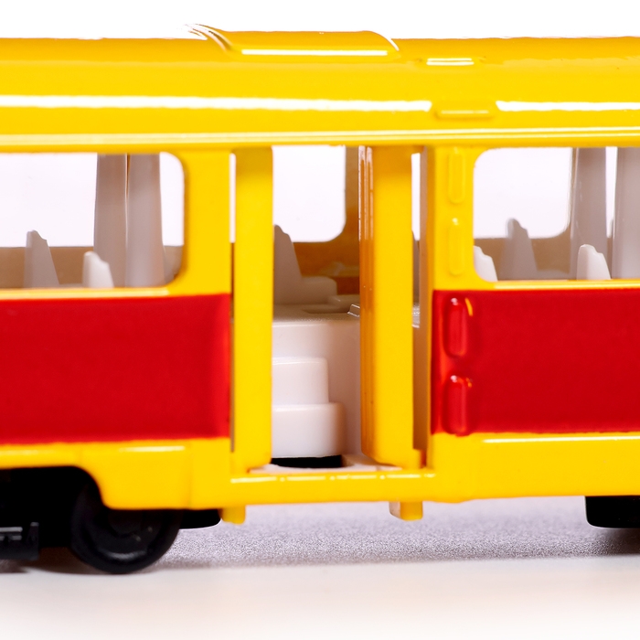 Машина металлическая «Трамвай», световые и звуковые эффекты, открываются двери, инерционная, 18 см Машина металлическая «Трамвай», световые и звуковые эффекты, открываются двери, инерционная, 18 см