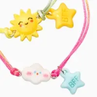 Браслеты детские парные "Выбражулька" неразлучники, солнце, облако, звезды, разноцветный