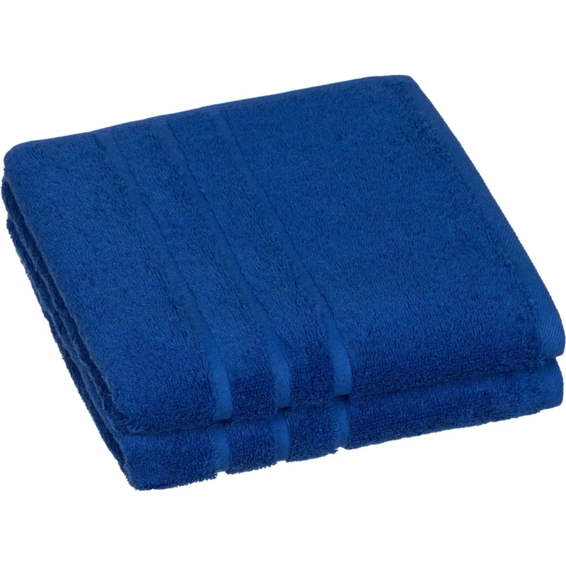 Полотенце махровое Luscan/бордюр 500г/м2, 50х90, синий, 2 шт/уп