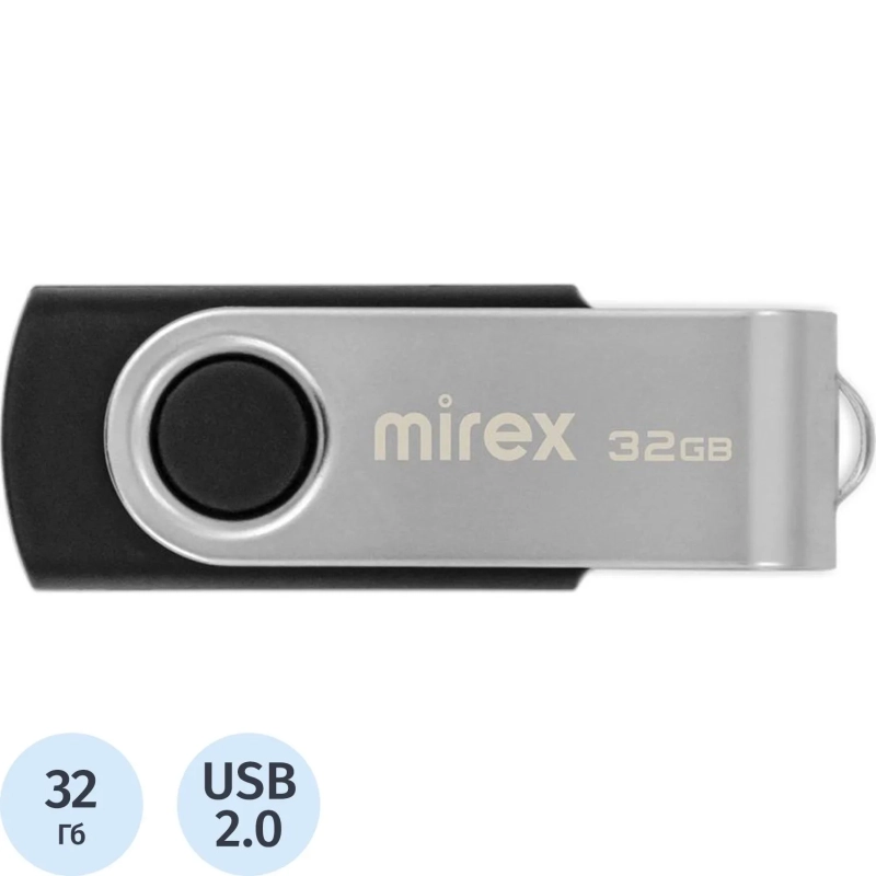 Флеш-память Mirex USB SWIVEL BLACK 32Gb (13600-FMURUS32 )