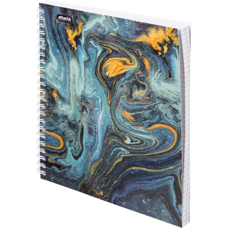 Бизнес-тетрадь А5,96л,кл,греб,ламин.обл. Attache Selection FluidБирюзовый