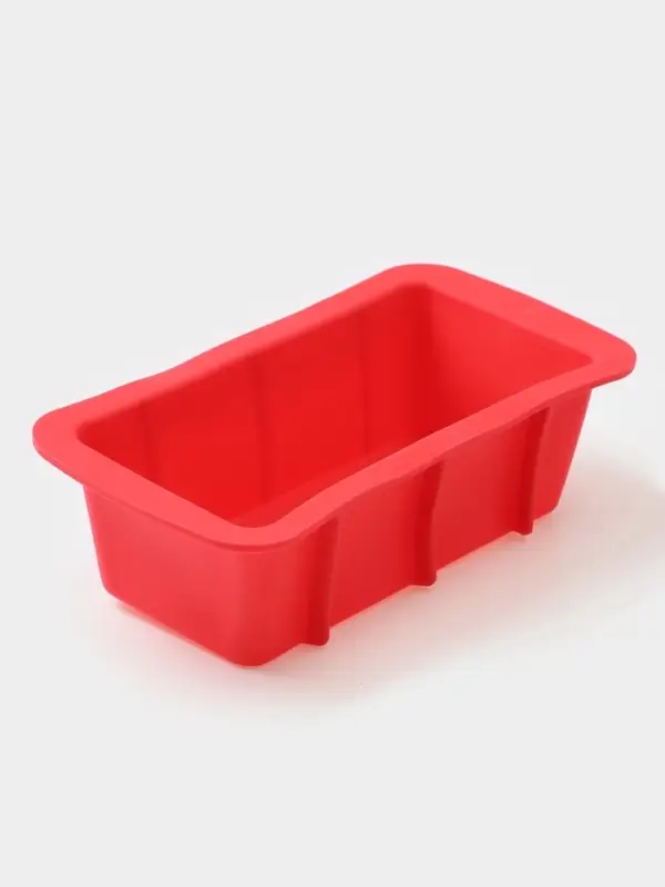 Форма для выпечки Доляна &laquo;Хлеб&raquo;, силикон, 16.7&times;8.5&times;4.8 см, внутр.размер 14.7&times;6.5 см, красная