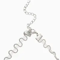 Чокер &laquo;Волна&raquo; сияющая, цвет серебро, L=30 см+7 см