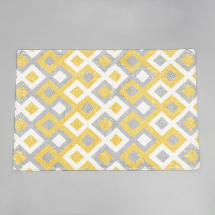Коврик для ванной SAVANNA «Роиз», 60×90 см, цвет горчично-серый Коврик для ванной SAVANNA «Роиз», 60×90 см, цвет горчично-серый
