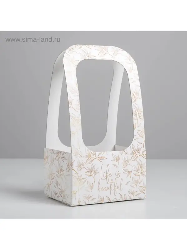 Коробка-переноска для цветов &laquo;Веточки&raquo;, 17&times;12&times;32 см