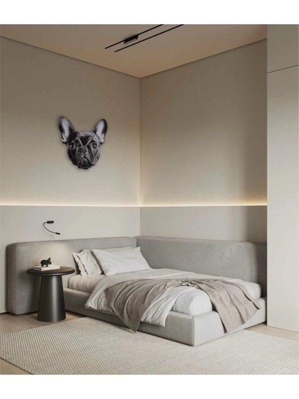 Часы настенные "Gabi ", французский бульдог, интерьерные, плавный ход, d-33,5 см