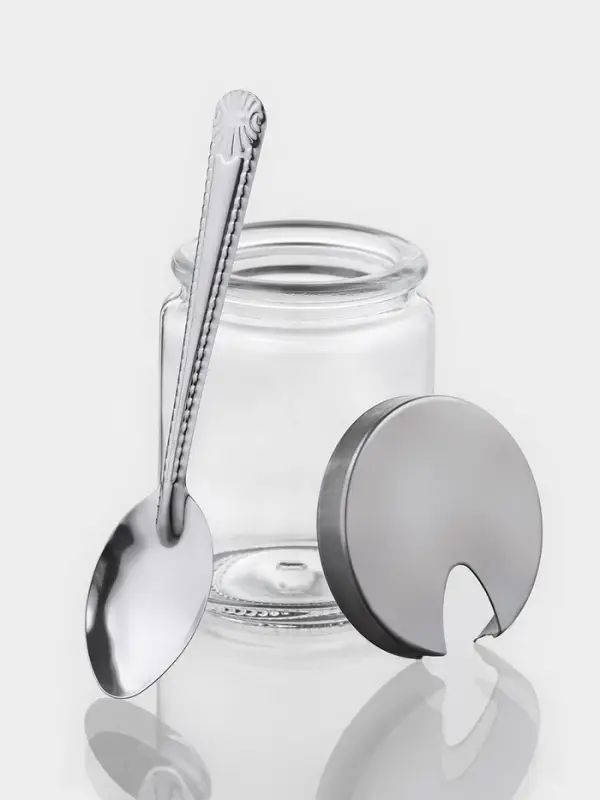 Набор для специй Доляна &laquo;Стиль&raquo;, 3 предмета: сахарница с ложкой 80 мл, солонка и перечница 50 мл, подставка-салфетница, стекло, прозрачный