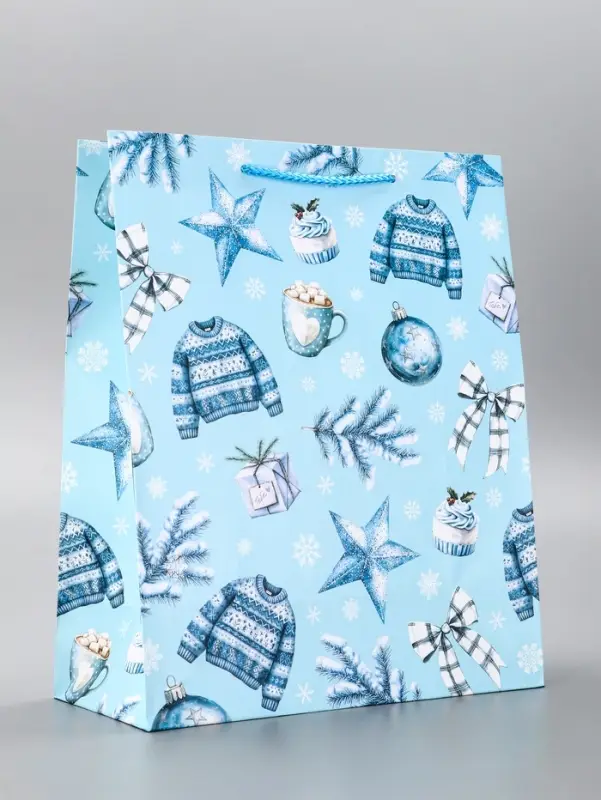 Пакет подарочный новогодний ламинированный, «Новогодние игруки » , 26×12×32 см Пакет подарочный новогодний ламинированный, «Новогодние игруки » , 26×12×32 см