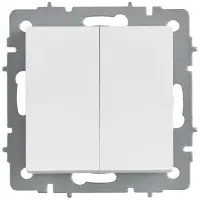 BRITE Выключатель 2-клавишный 10А ВС10-2-0-БрАБ арктический белый IEK