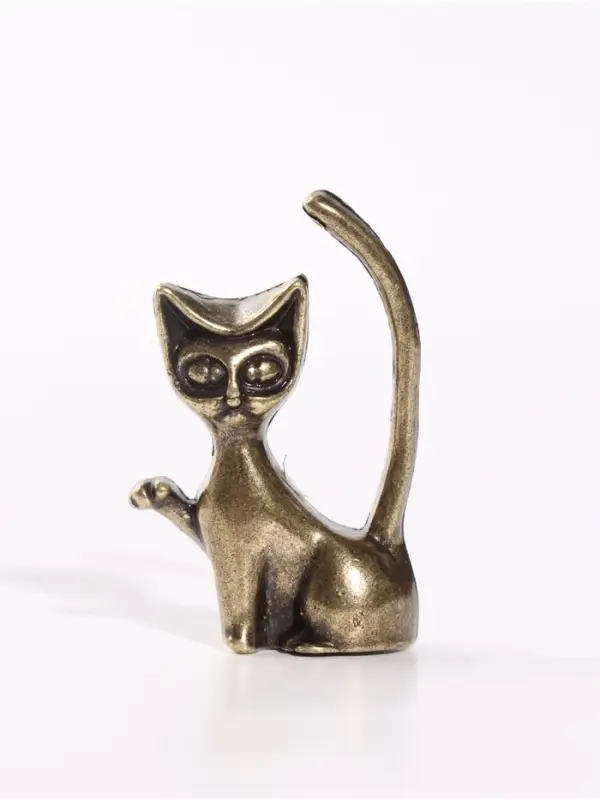 Фигурка декоративная &laquo;Кошка с поднятой лапкой&raquo;, металл, 2.6&times;1.2&times;4 см
