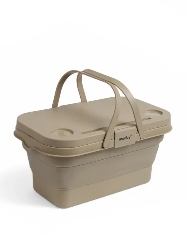Корзина - столик maclay 2 в 1, складная, 47&times;28.5&times;23.5 см, бежевая