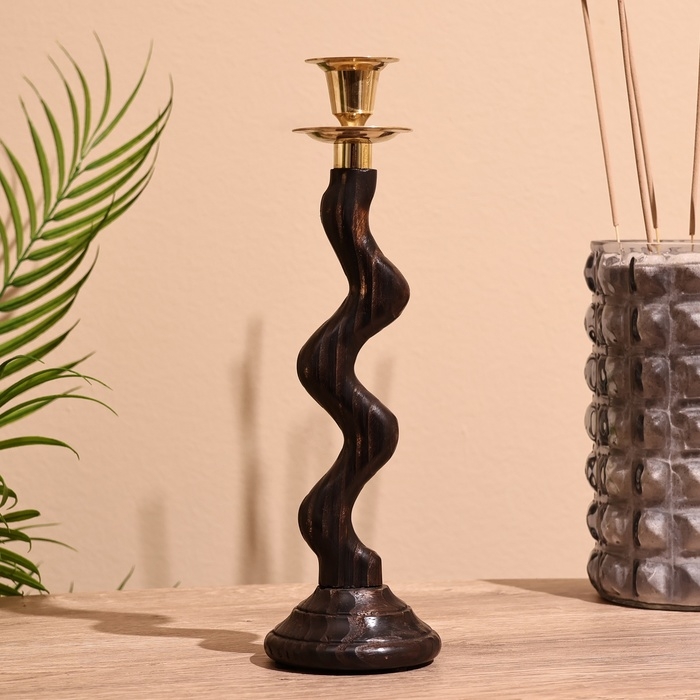 Подсвечник  Подсвечник "Лиана" 27,5 см, дерево шишам