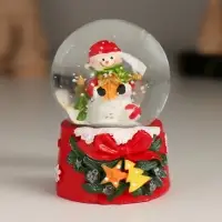 Снежный шар стеклянный &laquo;Новогодний персонаж с бантом, ёлочкой&raquo;, 4.7&times;4.7&times;6.5 см, МИКС