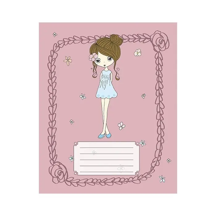 Тетрадь 12 листов в клетку Calligrata &laquo;Девочки&raquo;, обложка мелованный картон, МИКС