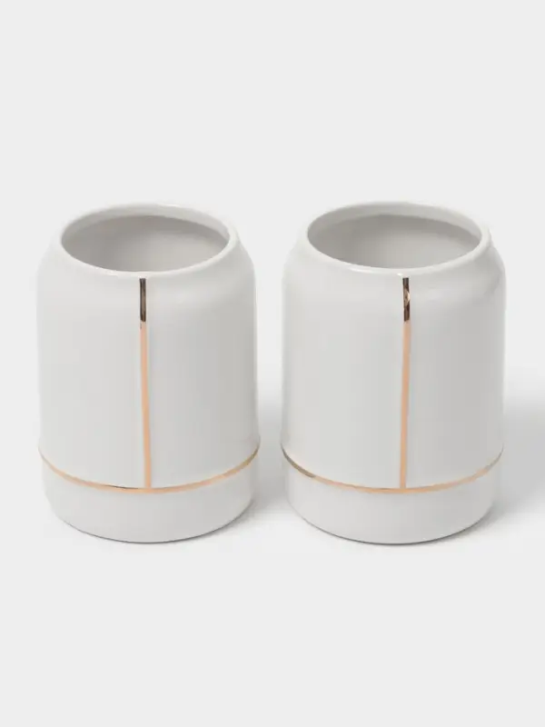 Аксессуары для ванной &laquo;Лайн&raquo;, 4 предмета: дозатор 400 мл, мыльница, 2 стакана, белые