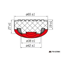 Опора резиновая для подкатного домкрата AVS RFJ-38 (D-65/38мм, H-27 мм)