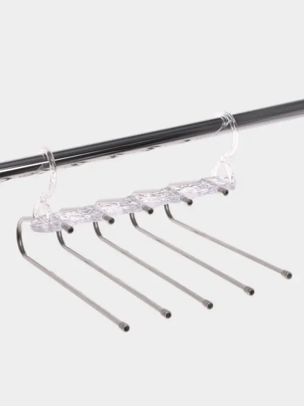 Вешалка для брюк многоуровневая, трансформер, 30.5&times;32&times;7.5, 5 уровней, прозрачная