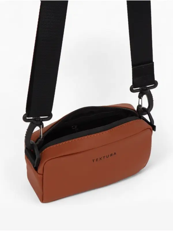 Сумка женская кросс-боди TEXTURA на молнии, 19&times;6&times;10.5 см, рыжая