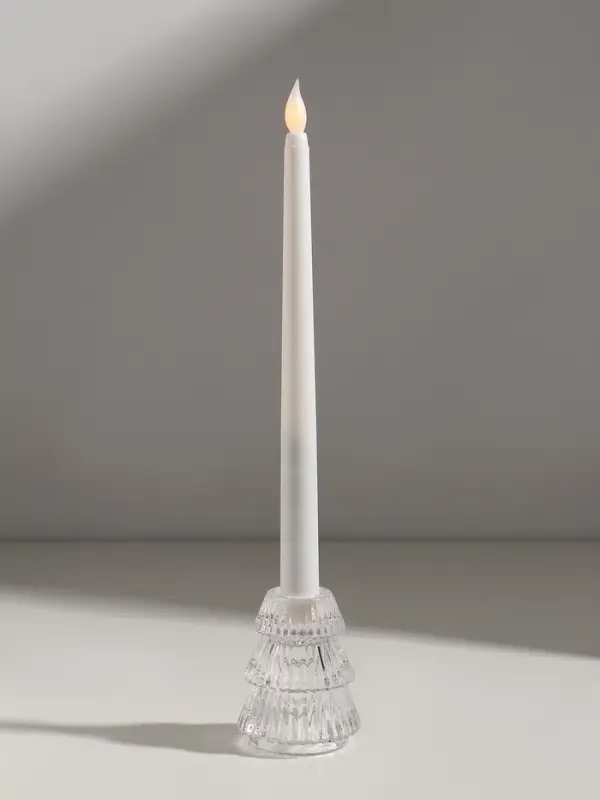 Подсвечник стекло  Подсвечник стекло "Ёлочка гофре" прозрачный d=2,2 см 6х6х8 см