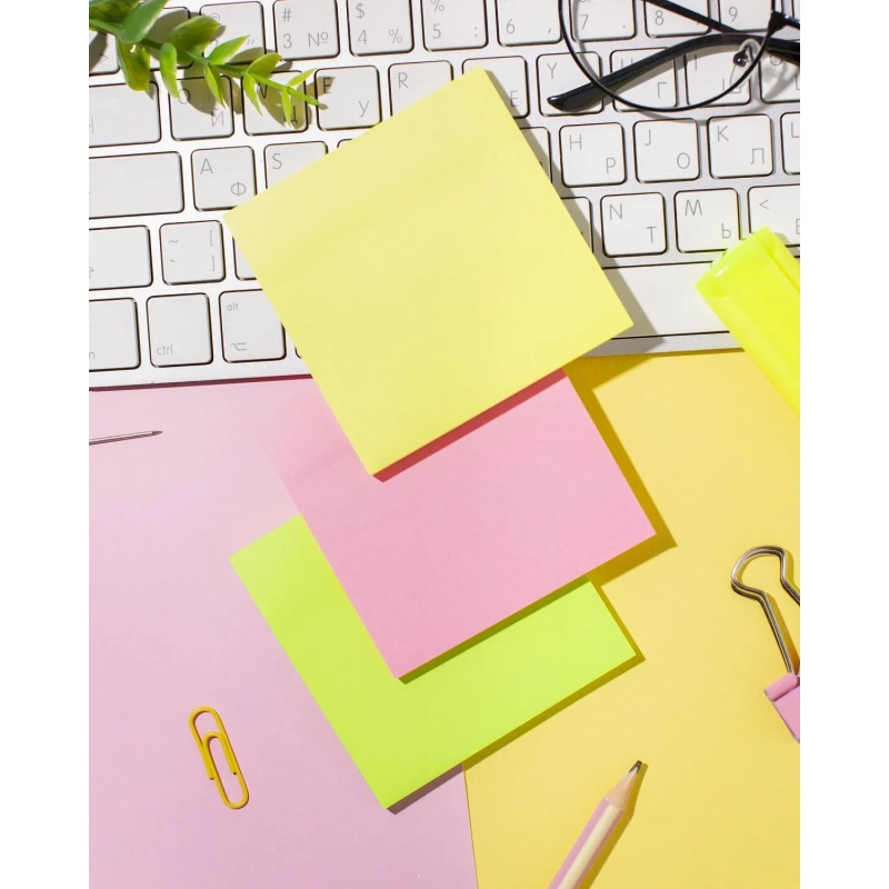 Стикеры Attache с клеев. краем 76х76, неон, 3 цвета 50х3