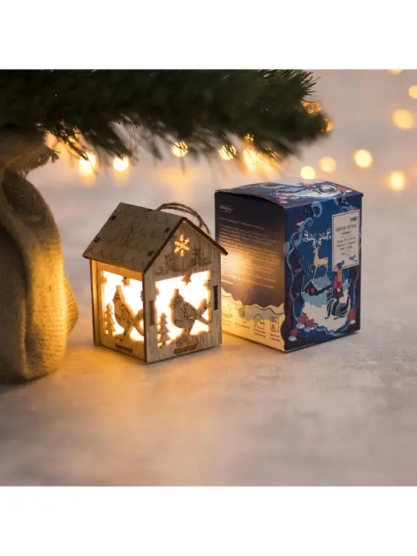 Ёлочная игрушка &laquo;Домик с птицей&raquo;, 8&times;5&times;6 см, 1 LED, от батареек, свечение тёплое белое