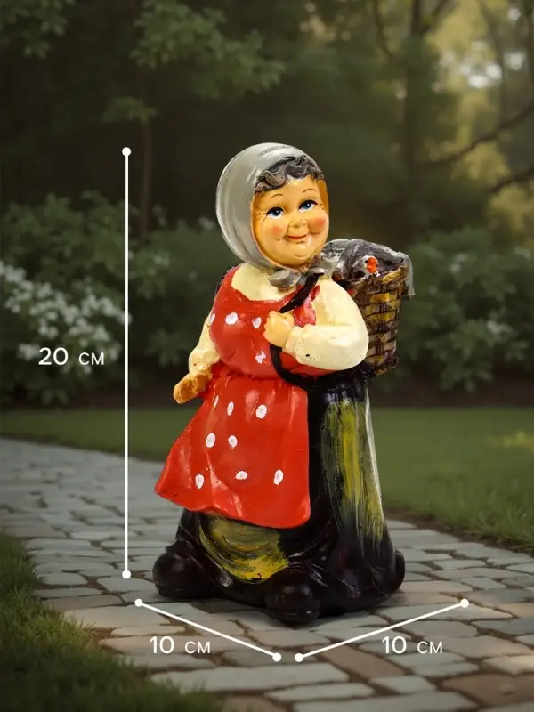 Садовая фигура из полистоуна &laquo;Бабушка с гусем&raquo;, 10&times;10&times;20 см, Greengo