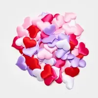 Сердечки декоративные атласные 3.5 см, МИКС, 100 штук