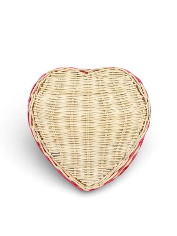 Корзина плетёная для хранения &laquo;Сердце&raquo;, лоза, с ручкой, кукуруза, набор 3 шт.