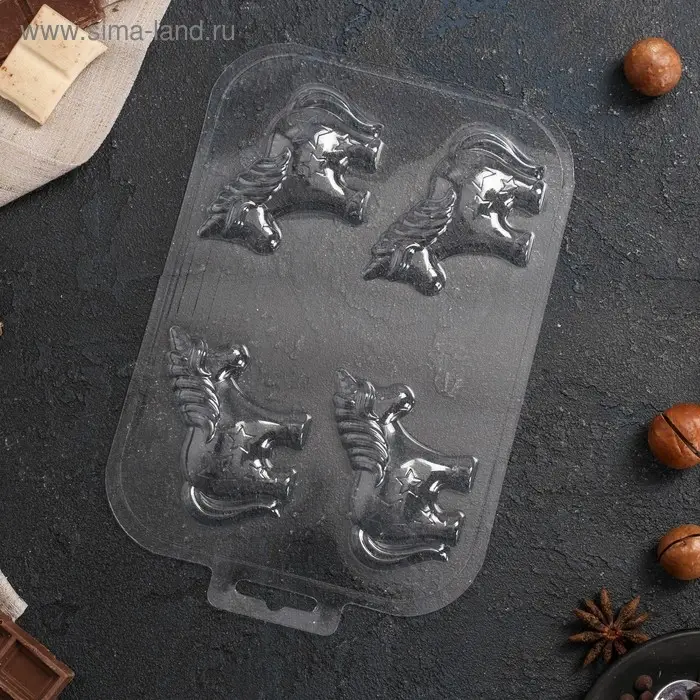 Форма для шоколада и конфет «Шоко-Единорог», пластик, прозрачная Форма для шоколада и конфет «Шоко-Единорог», пластик, прозрачная