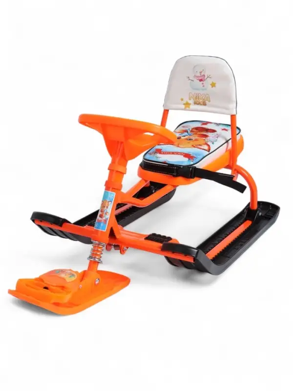 Снегокат «Тимка спорт 4-1», со спинкой, оранжевый, ТС4-1/Л2 Nika