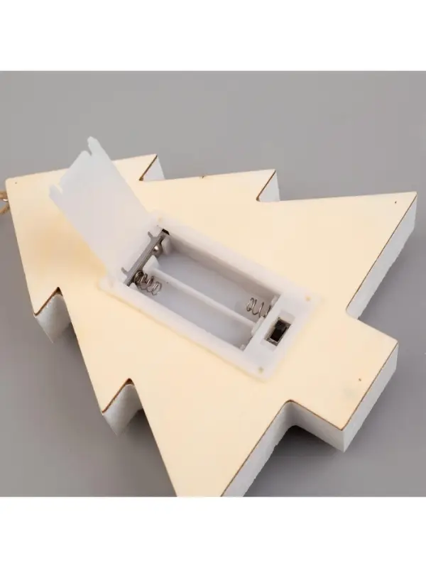 Ёлочная игрушка &laquo;Ёлочка с Дедом Морозом и оленем&raquo;, 16&times;14&times;3, от батареек АААx2, свечение тёплое белое