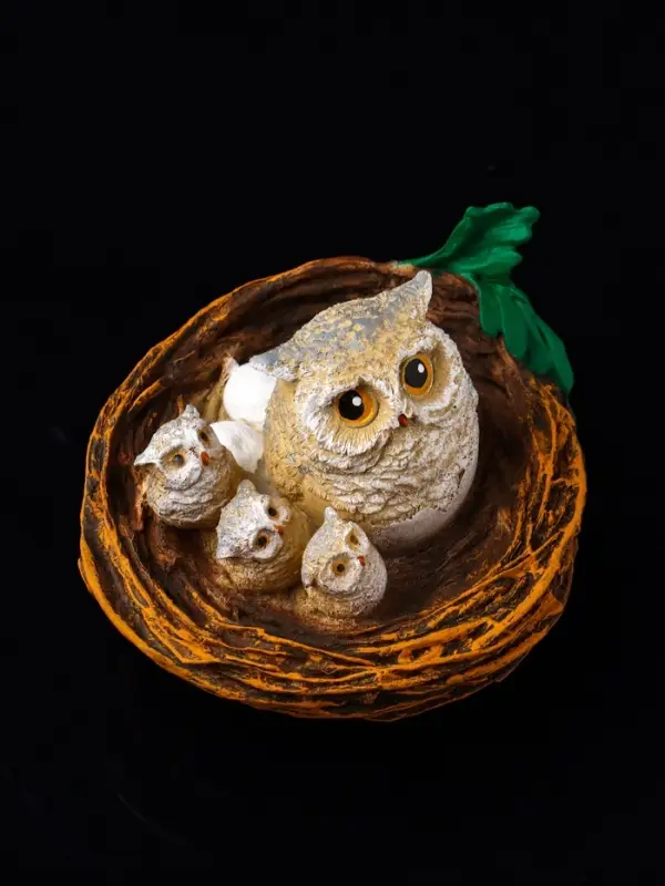 Фигура Фигура "Совушки в гнезде" 7.5х10х9.2 см