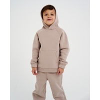Костюм детский с начёсом (толстовка, брюки) KAFTAN "Basic line" р.32 (110-116), бежевый