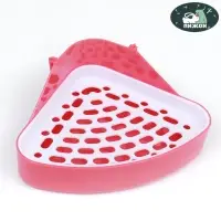 Туалет для кроликов и хорьков, 24&times;18&times;11 см, угловой, пластик, красный