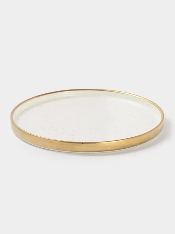 Блюдо фарфоровое сервировочное с бортиком Magistro Poursephona, d=20 см, бежевый