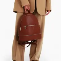 Рюкзак женский на молнии, с карманом, размер 27&times;13.5&times;33 см, коричневый