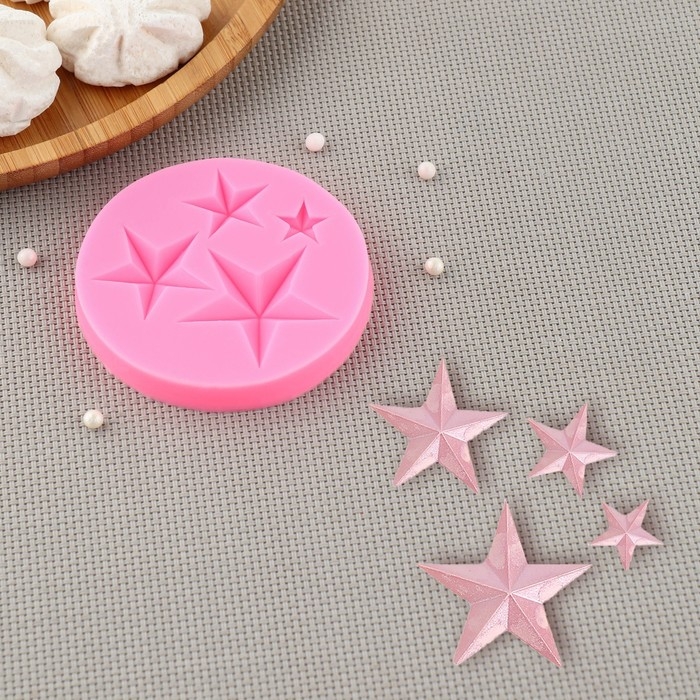 Молд для заливки Доляна «Звезда», силикон, d=8 см, розовый Молд для заливки Доляна «Звезда», силикон, d=8 см, розовый